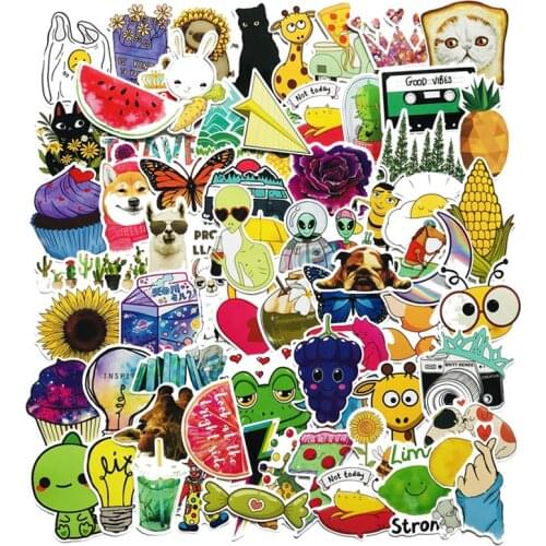 70pcs VSCO Girl Alice Wonderland Cute movie Stickers Decal For Guitar Laptop Luggage Fridge hydro flask Sticker Scrapbooking F4