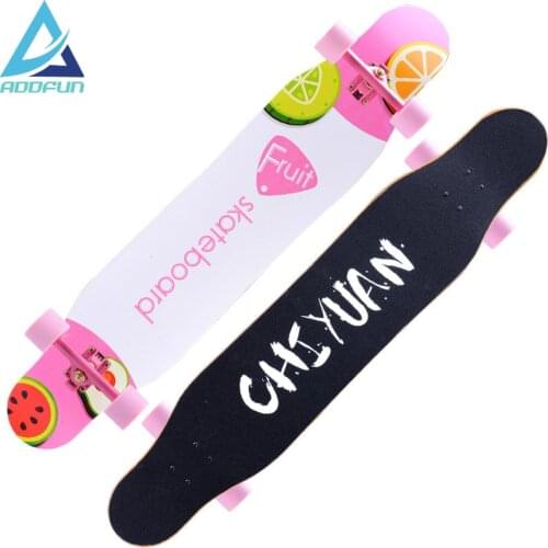 AddFun 118cmx23cmx13cm Longboard Skateboard New Style Professional Double Rocker Skateboarding 4 PU Perfusion Wheels Fashion