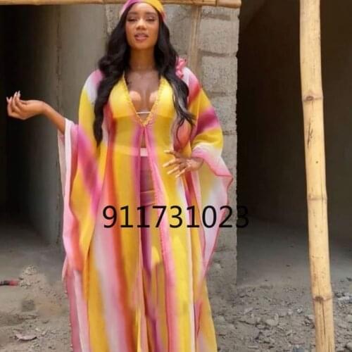 African Dresses for Women 2021 Two Piece Set Summer Clothes Dashiki Boubou Robe Africaine Femme Dress Sets Pants Suits