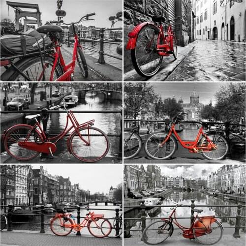 EverShine Diamond Painting Landscape Cross Stitch Set Diamond Embroidery Bicycle Full Square Mosaic Rhinestones Decor For Home