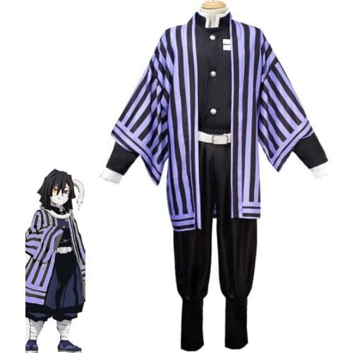 Anime Demon Slayer: Kimetsu no Yaiba Iguro Obanai Cosplay Costume Men Kimono fancy Outfit Halloween Carnival Uniform Custom Made