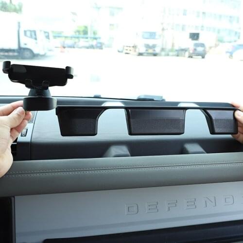 For Land Rover Defender 90 110 20-2022 ABS Black Car Co-pilot Storage Box Glove Armrest Box Mobile phone holder Car Accessories