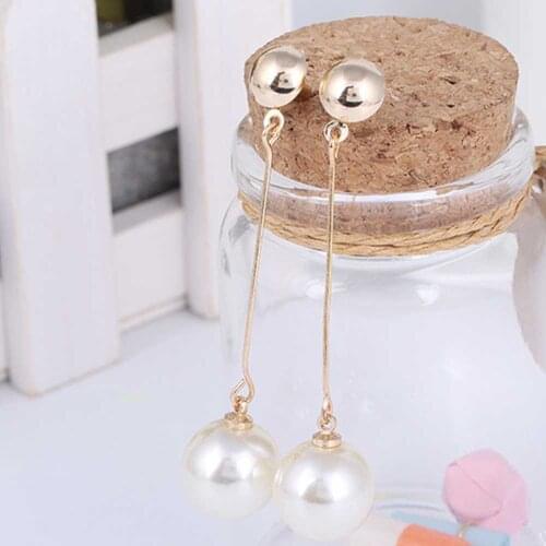 JIOFREE Long simulated pearl Clip On Earrings For Women Without Piercing No Hole Hot Sale Pearl Earrings Fashion Earrings gift