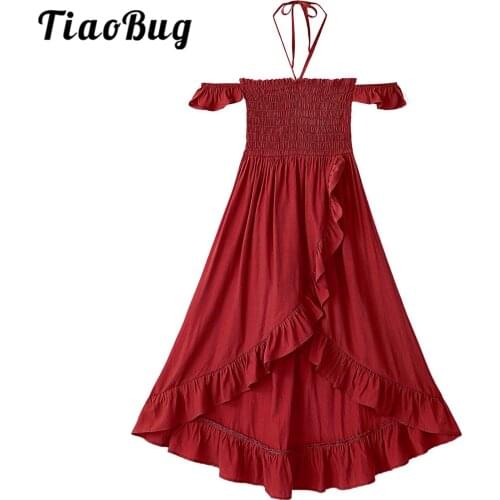 Elegant Princess Girls Dress Solid Color Summer Flower Girls Dress Pageant Wedding Kids Dresses for Girls Childrens Clothing