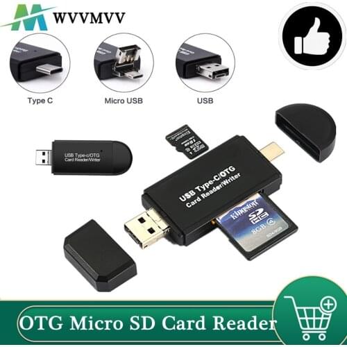 WVVMVV OTG Micro SD Card Reader USB 3.0 Card Reader 2.0 For USB Micro SD Adapter Flash Drive Smart Memory Card Reader Type C