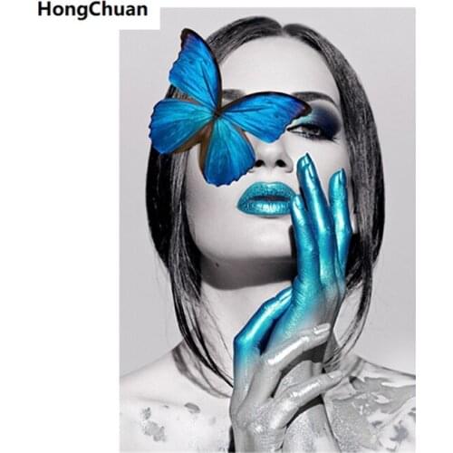 Vintage Butterfly Girl 5D Square/Round Diamond Embroidery Art Mosaic Cross Diamond Painting Home Decoration Mural New Year Gift