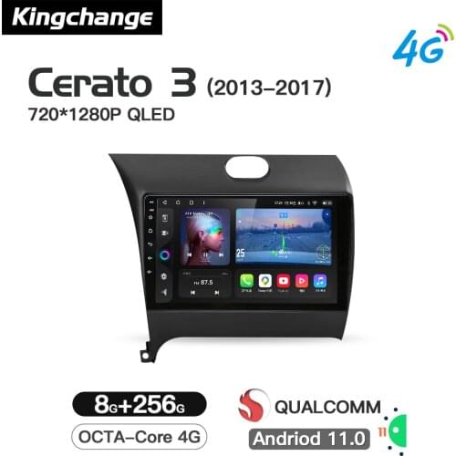 Kingchange Android 11 Car Multimedia Player For Kia Cerato 3 2013 - 2017 Radio Stereo GPS Octa-Core Navigation