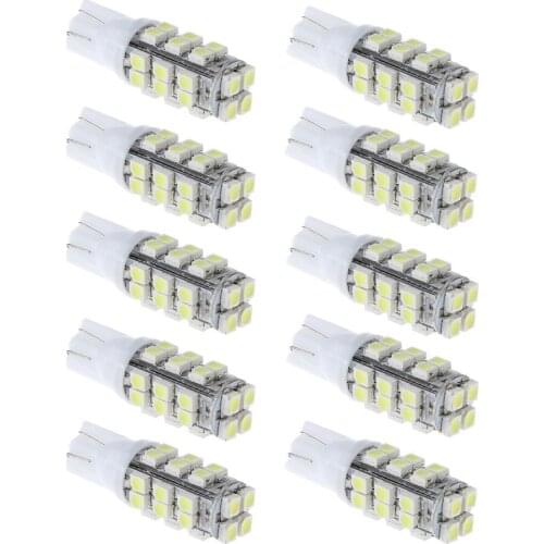 Kit 10 Lampadas Pingo T10 28 Led Branca Pingo Luz W5w 3528 SMD 6000k T10 Xenon Lampadas