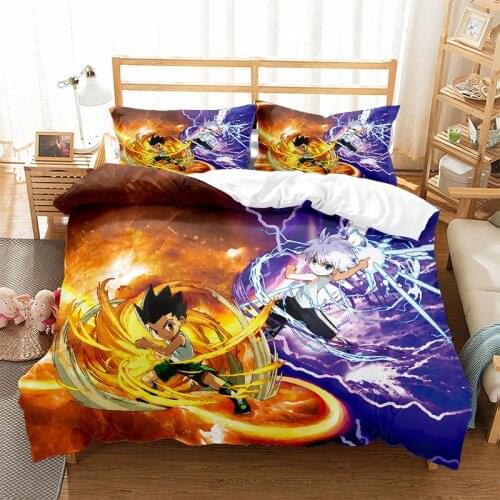 Cartoon Anime Hunter X Hunter Comforter Set 2/3Piece Bedding Set Soft and Comfortable Quilt Set and Pillowcase Home Textiles