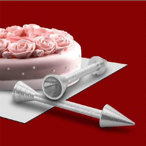 Stainless Steel Sticks Cone Holder Cake Piping Rod Icing Cream Flower Roses Cake Decoration Tools Baking Pastry Tools