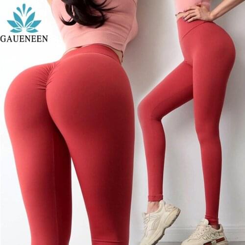 GAUENEEN Yoga Pants Workout High Waist Legging Nylon Booty Leggings Sport Women Fitness Hip Push UP Tights Gym Scrunch Leggings