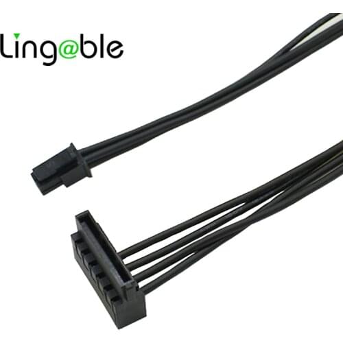Lingable Mini 4Pin Motherboard to Dual SATA 15Pin HDD Power Supply Cable for Lenovo M410 M415 B415 510SA 45CM(25CM+20CM)