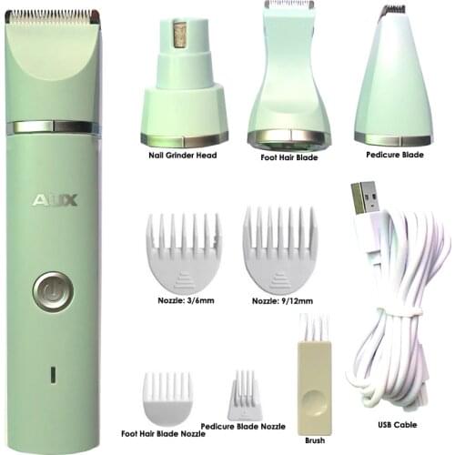 4 In 1 Pet Grooming Machine Dog Cat Automatic Hair Clipper USB Rechargeable Pet Nail Clippers Hair Clipper Foot Hair Cutting