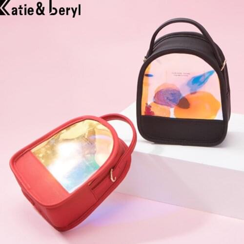 Kawaii Laser Clear Backpacks Women Multifunction Leather Small Shoulder Bag Ladies Transparent Mochila Backpack Female Totes HOT