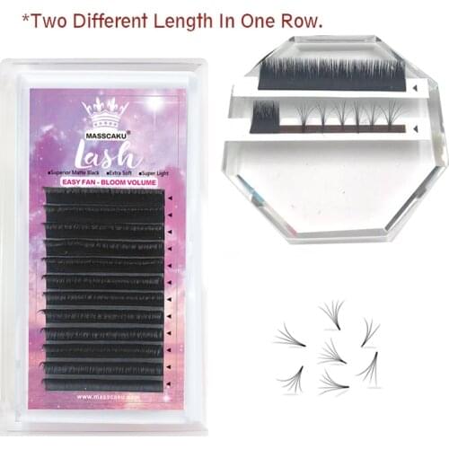MASSCAKU new soft autofans blooming eyelash easy fanning lashes autofloracion mega fan Russian volume lashes for make up cilia