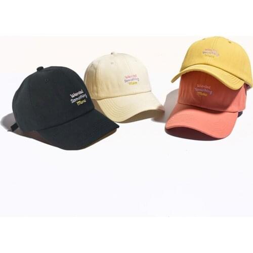 New Solid Color Women Baseball Hat Embroidery Letters Comfortable Cotton Blend Graceful All-match Sports Hat for Climbing