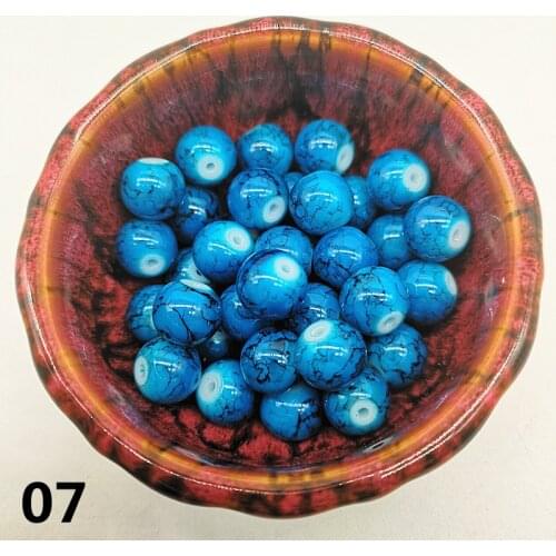 Wholesale 4/6/8/10mm Czech Glass Beads Round Charm Loose Spacer Beads Painted For Jewellery Making DIY Bracelet & Necklace #07