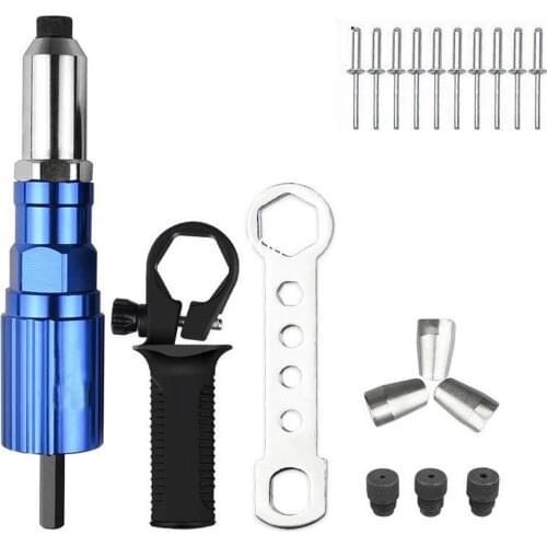 Electric Rivet Gun 2.4mm-4.8mm Rivet Nut Gun Drill Adapter Cordless Riveting Tool Insert Nut Pull Rivet Tool