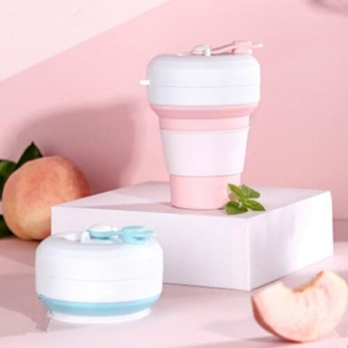 Portable Outdoor Sports, Tourism, Silicone Telescopic Folding Cold Hot Cups