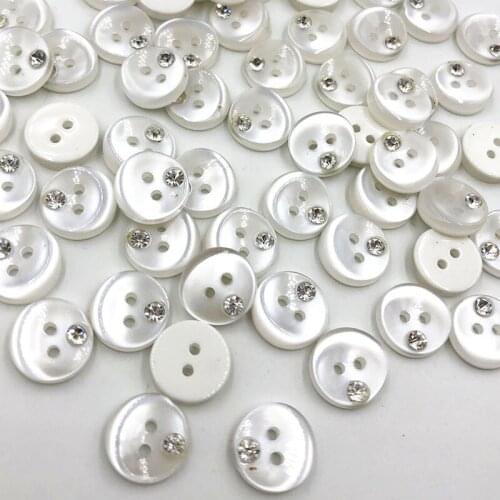 50PCS White Plastic Buttons Shank Round Garment Dolls Sewing Accessories DIY Scrapbookings 12MM PH340