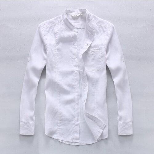 Men 's Korean Style Long Sleeve Linen Shirt Men Loose Big Size Fashion Men Shirt Flax Brand Clothing Men Shirts Camisa Masculina