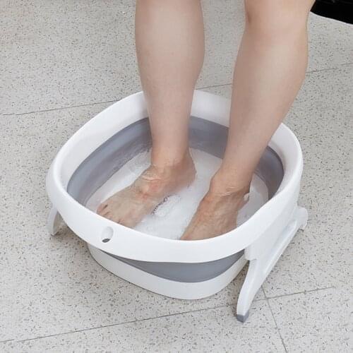 Folding Foot Soaking Bucket Plastic Foot Bathroom Foot Washing Bucket Basin Massage Foot Bathing Bucket Household Adult Footbath