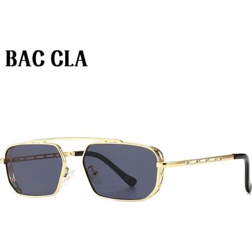 BAC CLA Square Frame Sunglasses Men Retro 2021 New Year Gifts Male Sun Glasses for Women Metal Gold Green Uv400 Punk Style