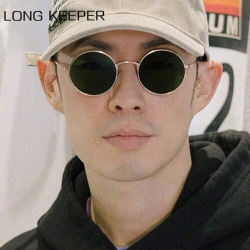 Retro Round Sunglasses Men Women Brand Designer Metal Frame Sun Glasses Ladies Trendy Red Yellow Lens UV400 Eyeglasses Gafas