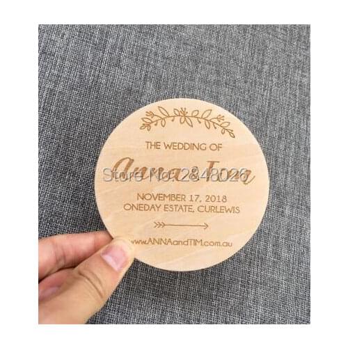 Custom Wedding Save the date Magnet , Wooden wreath Save the Dates, Wedding Announcement, Wooden Tags, Fridge Magnet