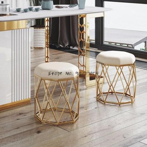Dressing stool makeup stool round stool modern minimalist living room light luxury round stool low stool shoe changing stool sma