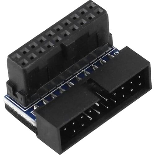 USB 3.0 20 Pin Male to Female Extension Adapter 90Degree Angled Up Down Converter Type C Power Adapter Connector for Motherboard