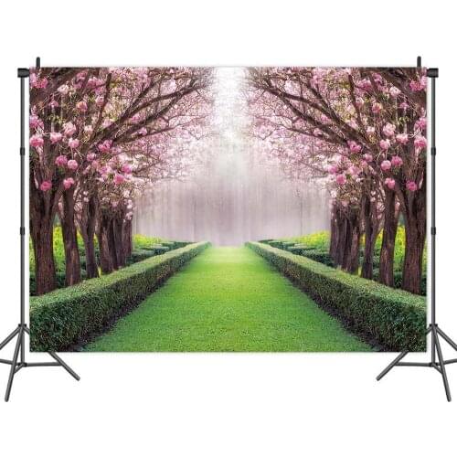 Spring Beautiful Cherry Blossom Trail Backdrops Photo Background Decor for Portrait Photography Photocall Studio Props