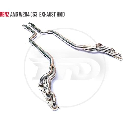 HMD Exhaust Manifold Downpipe for Benz W204 W205 C63 C43 E43 Car Accessories With Catalytic converter Header Without cat pipe