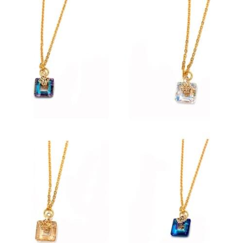 Jewelry Square Hole Charm Ladies Exquisite Crystal DIY Pendant Chinese Popular Fashion New Products Making Holiday Jewelry Gifts