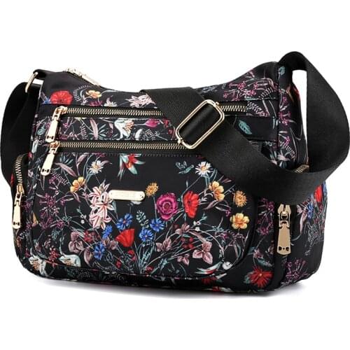 Hot Floral Rural style Oxford Ladies Hand Bags Female Crossbody Bags for Women Shoulder Messenger Bags Thread Sac A Main Femme
