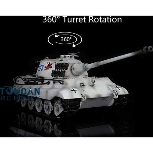 1/16 Heng Long Snow 7.0 Plastic German King Tiger RTR RC Tank 3888A 360° Turret TH17547-SMT4