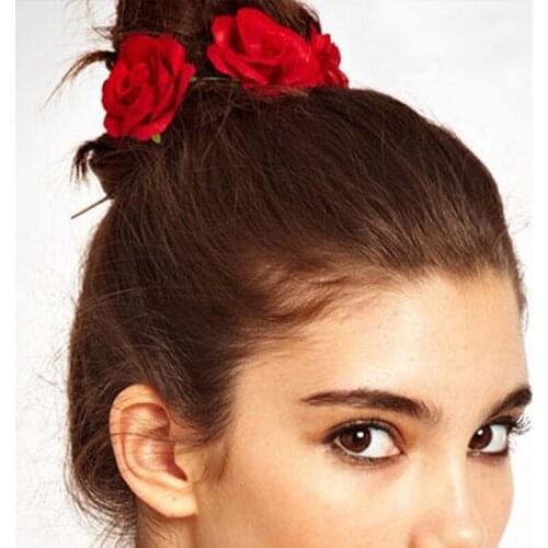 10 Colors Elastic DIY Flowers Hair Rope Fashion Elegant Lovely Randomly Cloth Tiara Party School Travel Ornaments