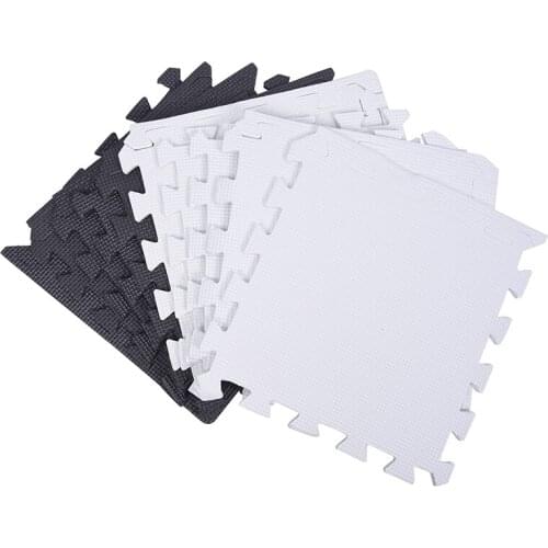 10 Piece Eva Foam Puzzle Exercise Mat Interlocking Floor Tiles -- White and Black