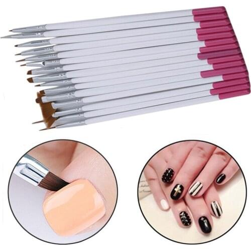 15 Pcs Professional Nail Art Brush Set Line Drawing Painting Pen UV Gel Polish Designs Acrylic Perfect Manicure Tools
