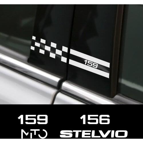 2PCS For Alfa Romeo Giulia Giulietta 159 156 MITO Stelvio 147 Sportiva Car B Pillar Stickers port DIY Decoration Car Accessories