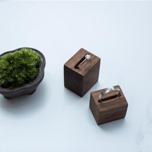 2pcs Black Walnut Ring Display Holder Ring Display Stand Jewelry Display Rack