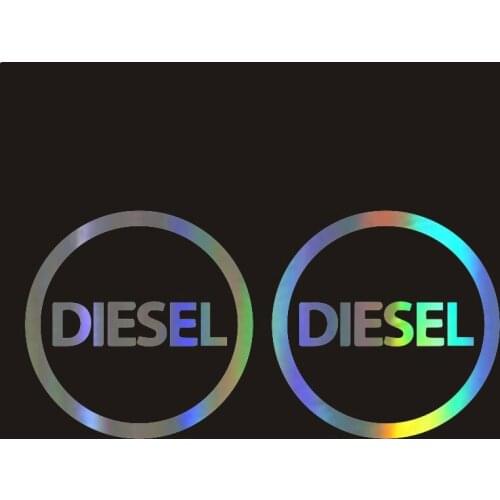 2 X Fashion Car Sticker Diesel Automobiles Motorcycles Styling Fuel Tank Cap Laser Vinyl Decal Waterproof,10cm*10cm