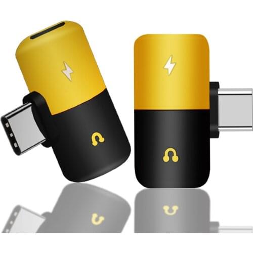2 In 1 Earphone Accessories Charging Cable Type C OTG Usb C Type C Adapter Headphone Audio Charge Splitter