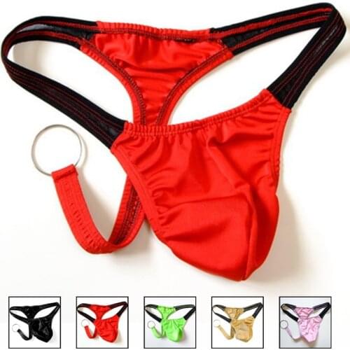 2019 hot Thong Mens Sexy penis U convex Pouch G string Briefs underpants Panties gay underwear jockstrap Ring mens thong sissy