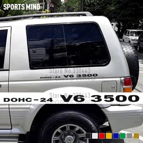 3 Pairs DOHC-24 V6 3500 Vinyl Car Stickers For Mitsubishi Pajero Sport Shogun Montero L200 L300 L400 Accessories Car-Styling