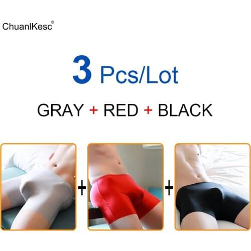 3 Pcs/Lot Hot selling mens underwear long seamless boxer pants sexy translucent brand mens underwear Integrated forming pants