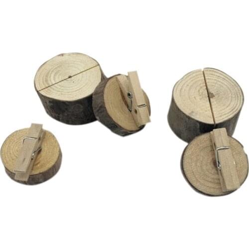 30pcs/lot Creative Log card holder Wooden business card holder groove&Wooden clip 2 selections Wholesale