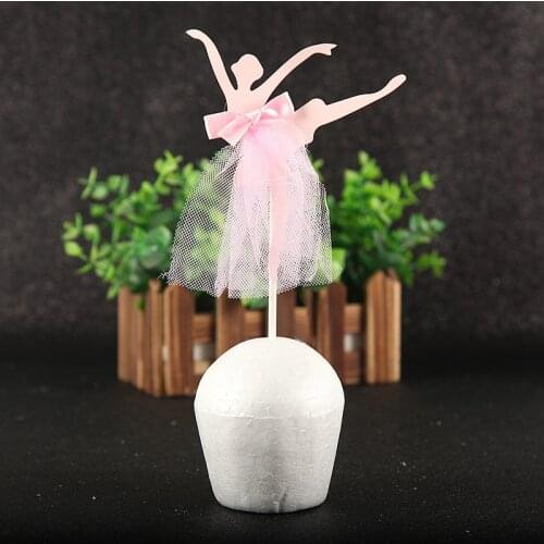 5pcs/lot Ballet Girl Dress Cake Topper Cupcake Decoration Baby Shower Kids Birthday Party Wedding Favor Supplies
