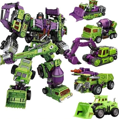 6 IN 1 NBK KO Devastator Transformation Action Figure Toys Boy GT Engineering Excavator Crane Hook Combiner Model kid Adult Toy
