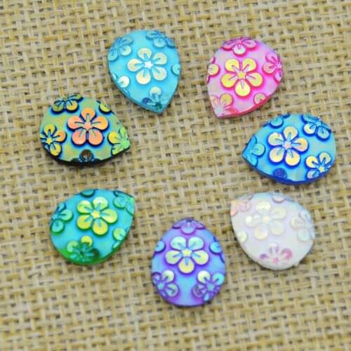 BOLIAO New 80PCS 10*13mm Pear Resin FlatBack Appliques/Craft/Wedding/Bags/Sweaters Home Decoration DIY